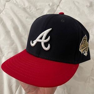 New Era Atlanta Braves 1996 World Series Patch Fitted Hat Size 7 1/2